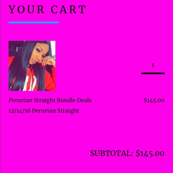 (3) virgin hair bundles 12/14/16 Peruvian straight